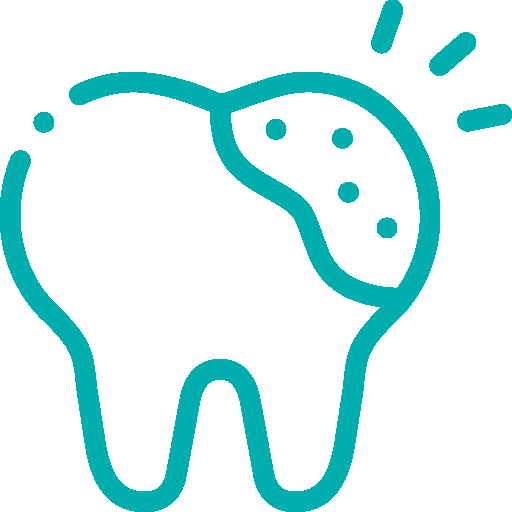 Caries muy profunda visible